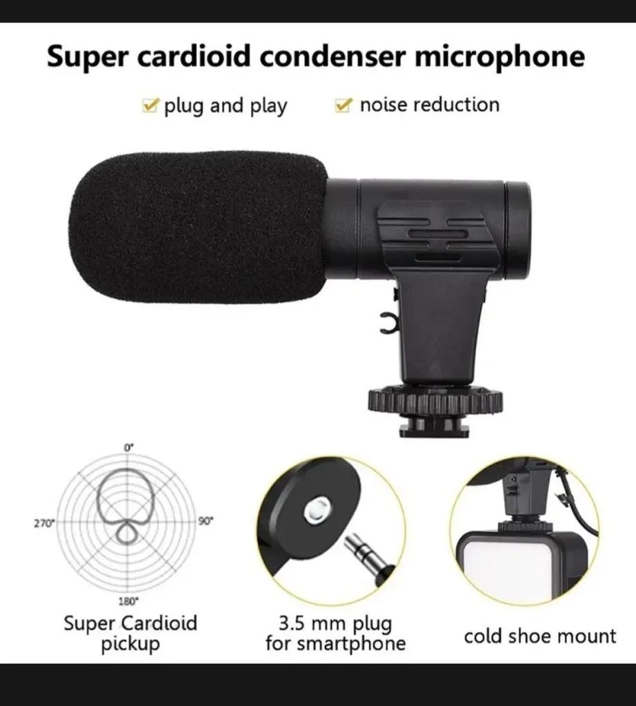 Vlogger Video Making Kits Microphone Led Fill Light Mini Tripod Mobile Holder