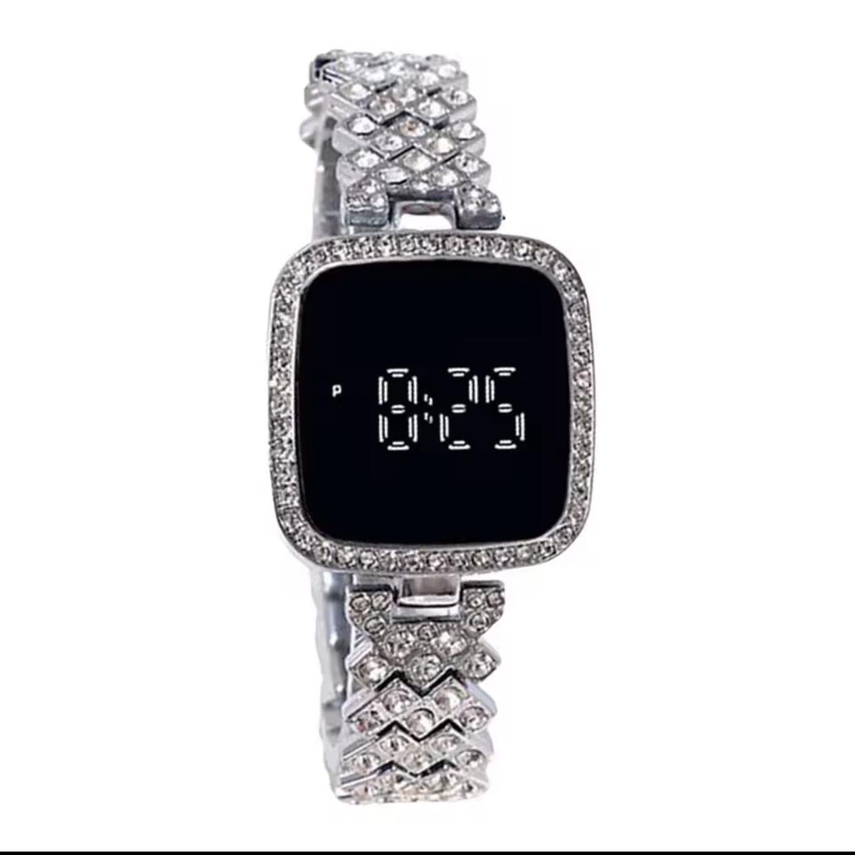 Ladies led ice stone stylish watch
